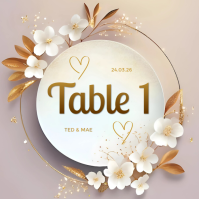 Grey Wedding Table Number Instagram Plasing Template