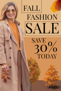 Brown  Fall Sale Poster Ad Poster template