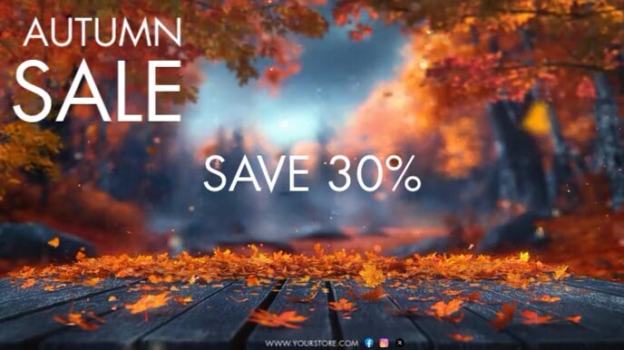 Brown  Fall Sale  Video Ad Digital Display (16:9) template