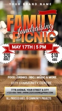 Brown  Family Picnic Fundraiser  Instagram Story template