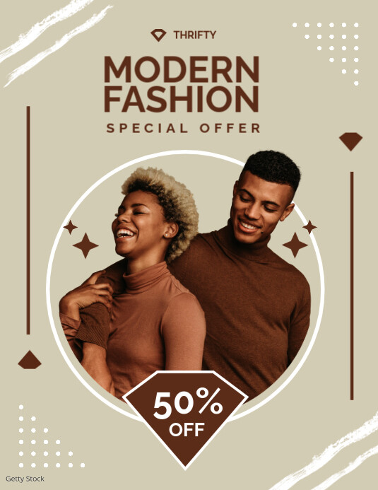 Brown Fashion Retail Flyer template