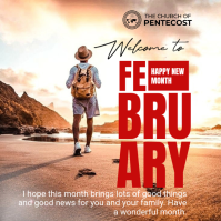 Brown February Welcome Message Instagram Post template