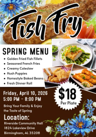 Brown Fish Fry Event A4 Video template