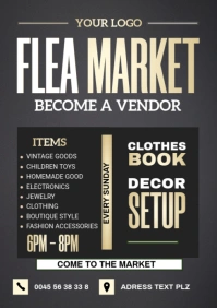 Brown Flea Market Event Flyer A4 template