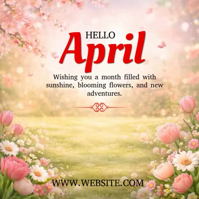 Brown Floral April Greetings Instagram Post Video Template | PosterMyWall