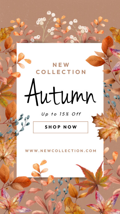 Plantilla de Brown Floral Autumn Collection Instagram Stor | PosterMyWall