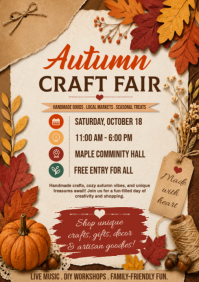 Marrón Autumn Craft Fair A4 Template