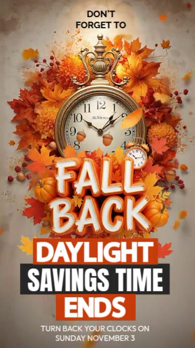 Brown Floral Autumn Fall Back Instagram Story Template | PosterMyWall