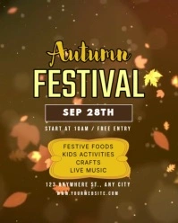 Brown Floral Autumn Festival Instagram Portrait template