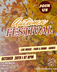Brown Floral Autumn Festival Instagram Portrait template