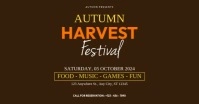 Brown Floral Autumn Harvest Festival Gambar Bersama Facebook template