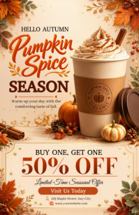 Braun Pumpkin Spice Coffee Promotion 小报 Template