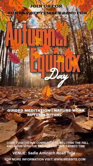 Brown Floral Autumnal Equinox (start Of Fall) WhatsApp Status template