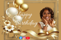 สีน้ำตาล Birthday Celebration Etiket Template