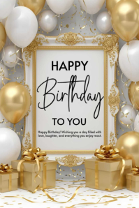 Brown Floral Birthday Celebration Poster template