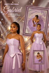 Brown Floral Birthday Celebration Poster template