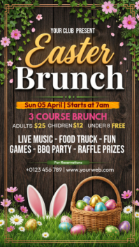 Brown Floral Easter Brunch Instagram Story template