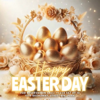 Brown Floral Easter Celebration Instagram Post Video template