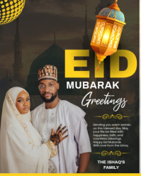 Brown Floral Eid Mubarak Greetings Instagram Portrait template