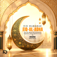 Brown Floral Eid-ul-Adha Celebration Instagram Post template