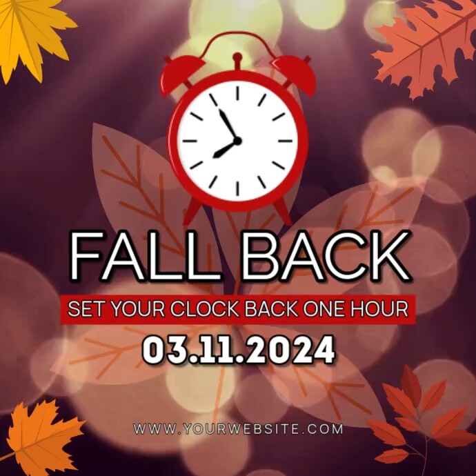 Fall Back Machine Pos Modèle Brown Floral Fall Back Pos Instagram | PosterMyWall