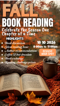 Brown Fall Book Reading Event Instagram Story Template