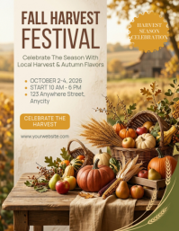 Коричневый Fall Harvest Festival Løbeseddel Template