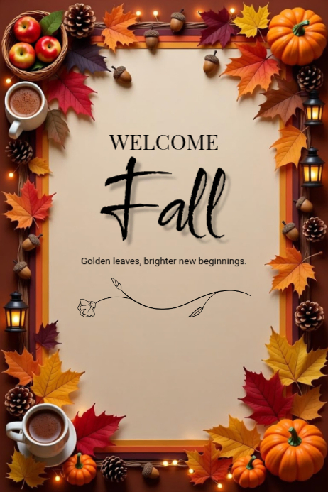 Brown Fall Welcome Posters Template | PosterMyWall