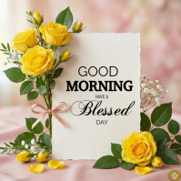 Brown Floral Good Morning Greeting Logo Logotipo template
