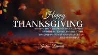 Brown Floral Happy Thanksgiving Digital Display (16:9) template