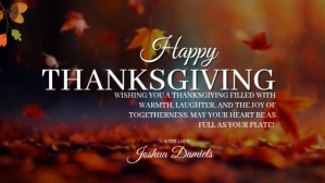 Brown Floral Happy Thanksgiving Digital Display (16:9) template