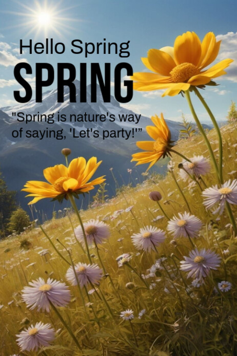 Copy of Brown Floral Hello Spring Poster | PosterMyWall