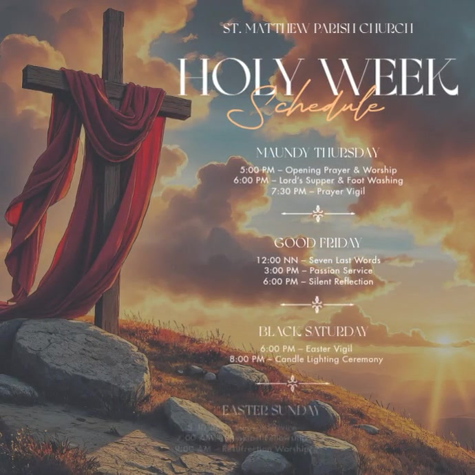 Brown Floral Holy Week Schedule Instagram Post Template | PosterMyWall