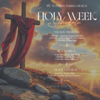 Brown Floral Holy Week Schedule Instagram Post template