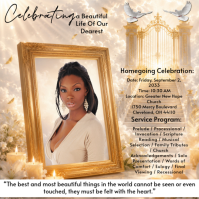 Brown Floral Homegoing Celebration Instagram Post template
