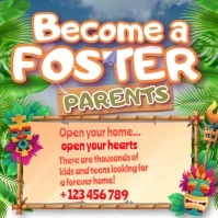 Brown Floral Info Packet Foster Care, Instagram Post template