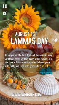Brown Floral Lammas Day  Instagram Reel template
