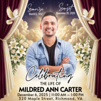 Brown Floral Memorial Service Instagram Post template