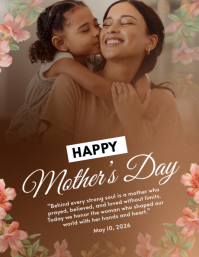Brown Floral Mother's Day Celebration Flyer Volante (Carta US) template