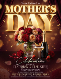 Brown Floral Mother's Day Celebration Flyer template