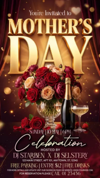 Brown Floral Mother's Day Celebration Instagram Story Video Instagram-Story template