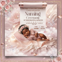 Brown Naming Ceremony Invitation Instagram-opslag Template