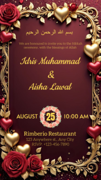 Brown Nikkah Ceremony Invitation Instagram Story Template