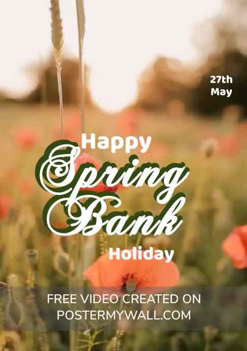 Brown Floral Spring Bank Holiday A4 Template | PosterMyWall