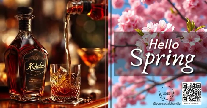 Brown Floral Spring Celebration Facebook Shared Image Video Template ...