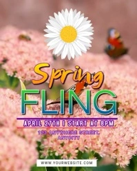 Brown Floral Spring Fling Instagram Portrait template