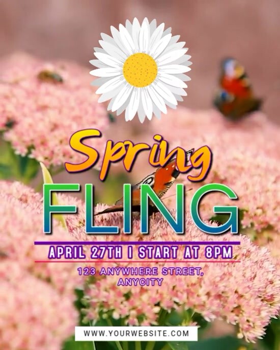 Brown Floral Spring Fling Instagram Portrait template