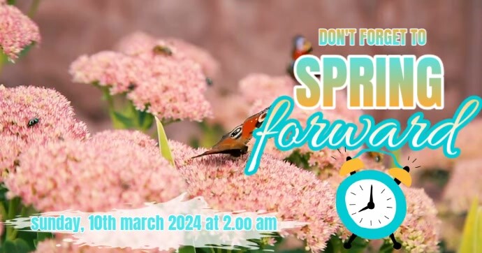Spring Forward Together Brown Floral Spring Forward Gambar Bersama Facebook Template | PosterMyWall