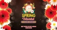Brown Floral Spring Forward Gambar Bersama Facebook template