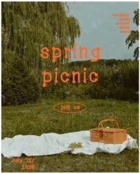 Brown Floral Spring Picnic  Instagram Portrait template